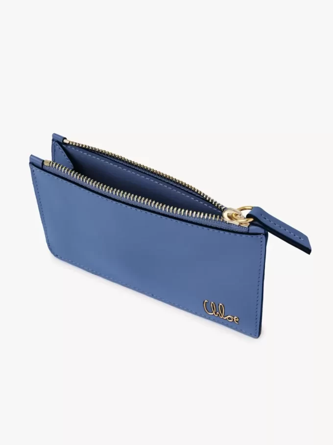 Monedero pequeño Chloé Iconic con ranuras para tarjetas en piel brillante