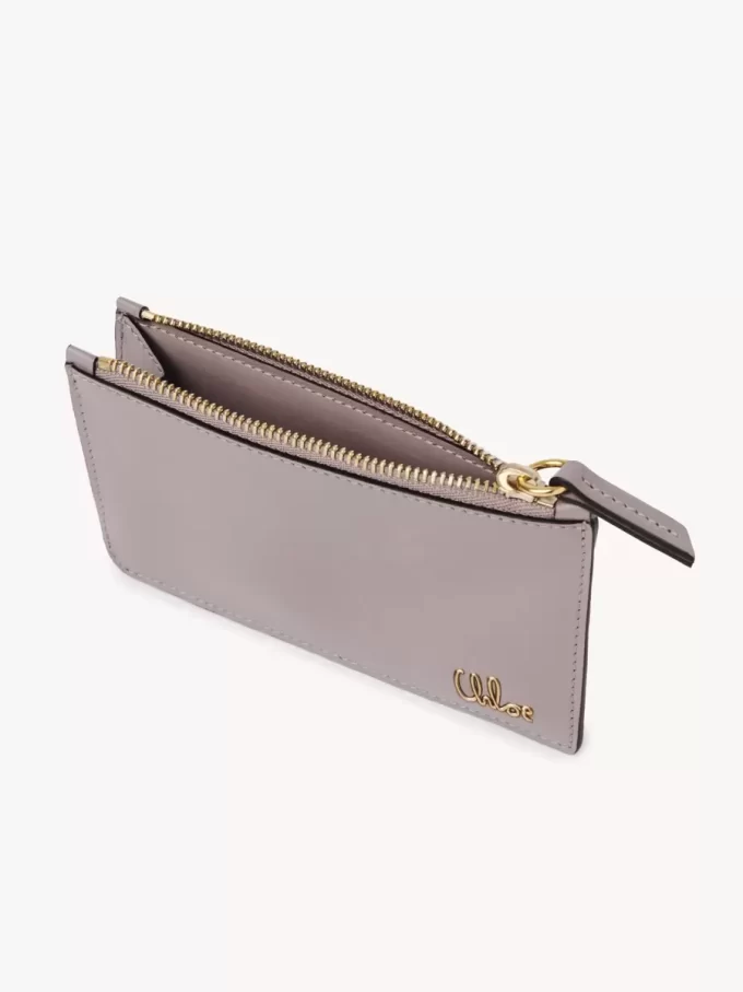 Monedero pequeño Chloé Iconic con ranuras para tarjetas en piel brillante