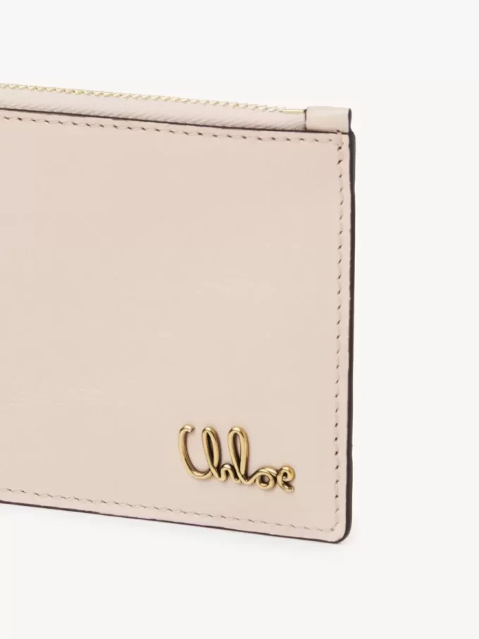 Monedero pequeño Chloé Iconic con ranuras para tarjetas en piel brillante