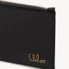 Monedero pequeño Chloé Iconic con ranuras para tarjetas en piel brillante