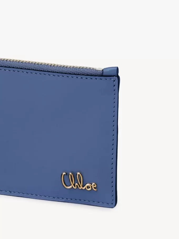 Monedero pequeño Chloé Iconic con ranuras para tarjetas en piel brillante