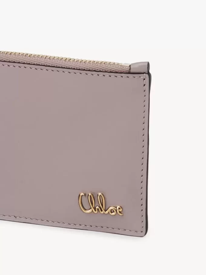 Monedero pequeño Chloé Iconic con ranuras para tarjetas en piel brillante