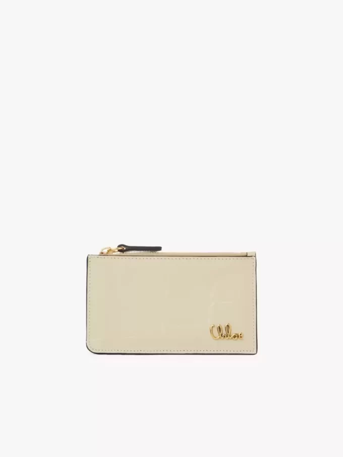 Monedero pequeño Chloé Iconic con ranuras para tarjetas en piel efecto cocodrilo