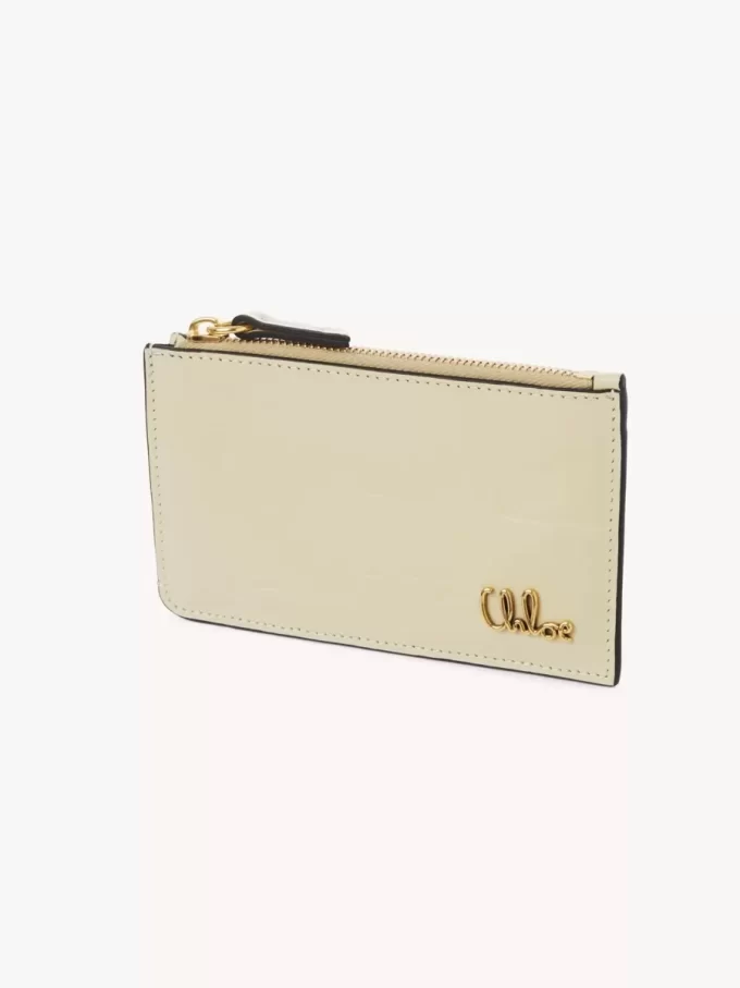 Monedero pequeño Chloé Iconic con ranuras para tarjetas en piel efecto cocodrilo