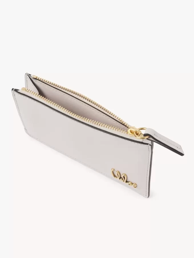 Monedero pequeño Chloé Iconic con ranuras para tarjetas en piel granulada
