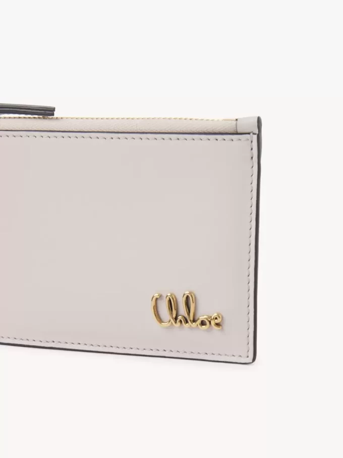 Monedero pequeño Chloé Iconic con ranuras para tarjetas en piel granulada