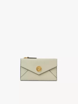 Monedero pequeño tipo sobre con ranuras para tarjetas en piel granulada Monedero pequeño tipo sobre con ranuras para tarjetas en piel granulada