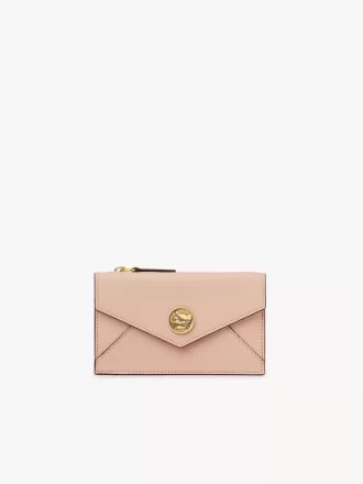 Monedero pequeño tipo sobre con ranuras para tarjetas en piel granulada Monedero pequeño tipo sobre con ranuras para tarjetas en piel granulada
