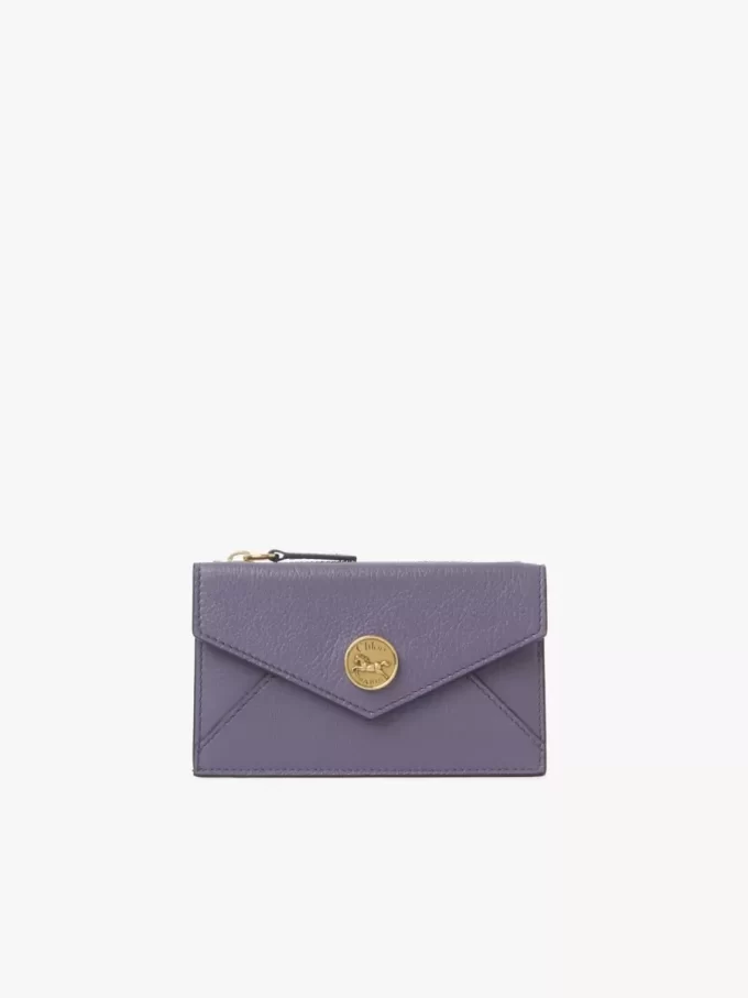 Monedero pequeño tipo sobre con ranuras para tarjetas en piel granulada Monedero pequeño tipo sobre con ranuras para tarjetas en piel granulada