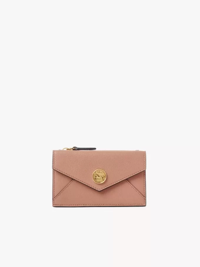 Monedero pequeño tipo sobre con ranuras para tarjetas en piel granulada Monedero pequeño tipo sobre con ranuras para tarjetas en piel granulada