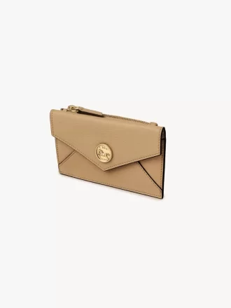 Monedero pequeño tipo sobre con ranuras para tarjetas en piel granulada Monedero pequeño tipo sobre con ranuras para tarjetas en piel granulada