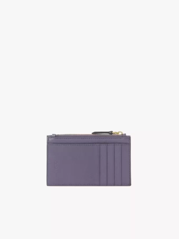 Monedero pequeño tipo sobre con ranuras para tarjetas en piel granulada Monedero pequeño tipo sobre con ranuras para tarjetas en piel granulada
