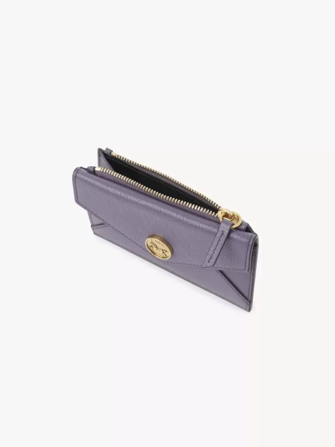 Monedero pequeño tipo sobre con ranuras para tarjetas en piel granulada Monedero pequeño tipo sobre con ranuras para tarjetas en piel granulada