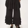 Pantalón ancho fluido de crepé de China