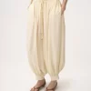 Pantalón fluido cropped de crepé de China