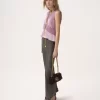 Pantalones acampanados con volantes en piel Pantalones acampanados con volantes en piel