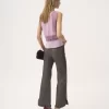 Pantalones acampanados con volantes en piel Pantalones acampanados con volantes en piel