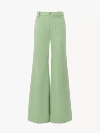 Pantalones acampanados de lona de algodón