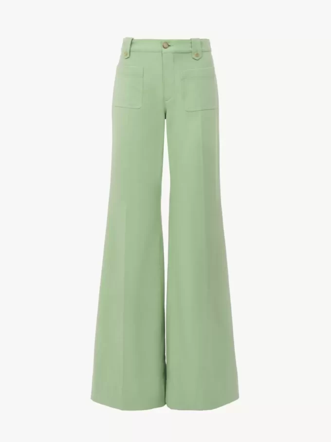 Pantalones acampanados de lona de algodón