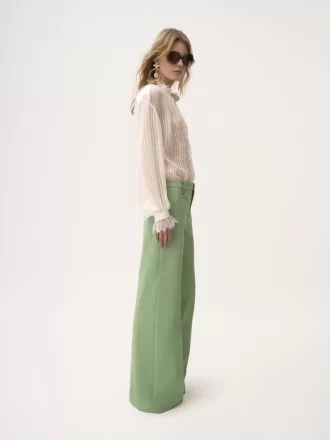 Pantalones acampanados de lona de algodón