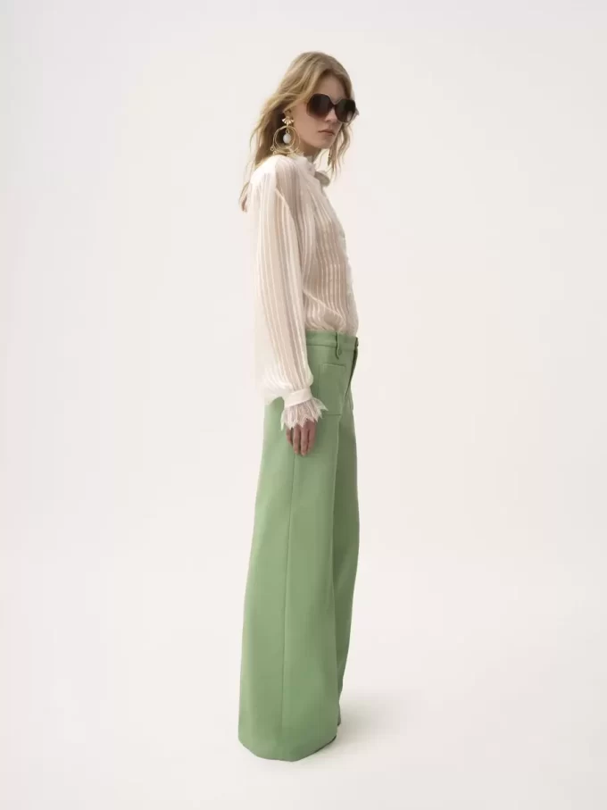 Pantalones acampanados de lona de algodón