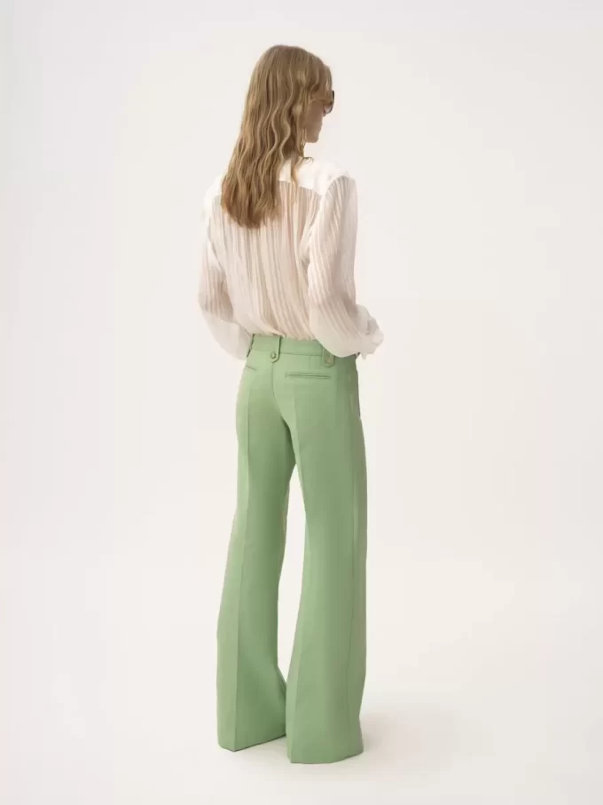 Pantalones acampanados de lona de algodón
