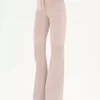 Pantalones acampanados de tiro alto en ante Pantalones acampanados de tiro alto en ante