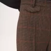 Pantalones acampanados de tiro alto en cuadros de lana Pantalones acampanados de tiro alto en cuadros de lana