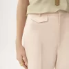 Pantalones acampanados de tiro alto en gabardina de lana Pantalones acampanados de tiro alto en gabardina de lana