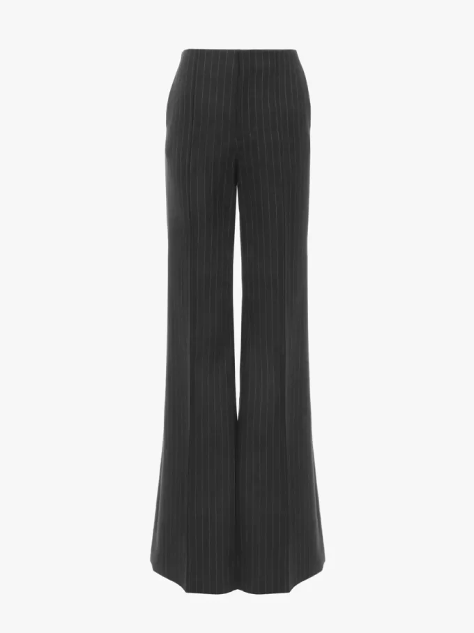 Pantalones bootcut entallados de lana