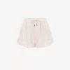 Pantalones cortos con cordón y dobladillo en algodón Pantalones cortos con cordón y dobladillo en algodón