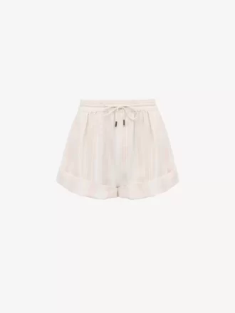 Pantalones cortos con cordón y dobladillo en algodón