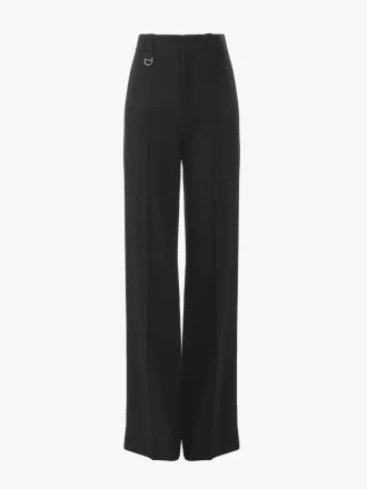 Pantalones de sastre de estilo juvenil en lana grain de poudre