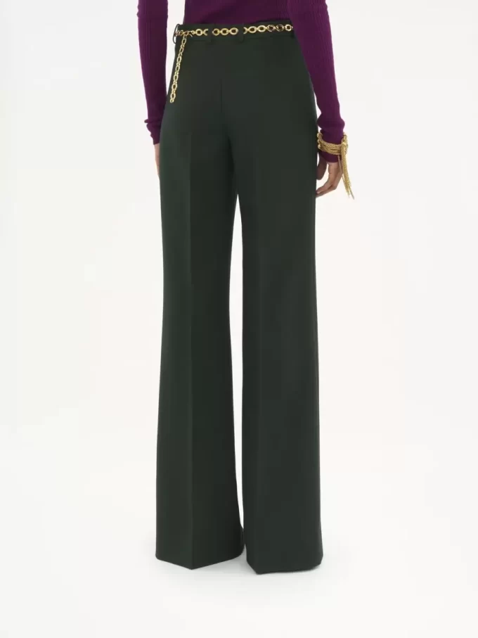 Pantalones sastre acampanados de crepé de lana Pantalones sastre acampanados de crepé de lana