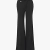 Pantalones sastre acampanados de gabardina de lana Pantalones sastre acampanados de gabardina de lana