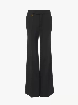 Pantalones sastre acampanados de gabardina de lana