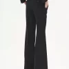 Pantalones sastre acampanados de gabardina de lana Pantalones sastre acampanados de gabardina de lana