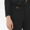 Pantalones sastre acampanados de gabardina de lana Pantalones sastre acampanados de gabardina de lana
