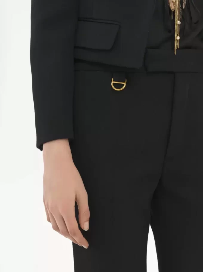 Pantalones sastre acampanados de gabardina de lana Pantalones sastre acampanados de gabardina de lana