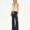 Pantalones sastre acampanados de lana elástica Pantalones sastre acampanados de lana elástica