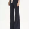 Pantalones sastre acampanados de lana elástica Pantalones sastre acampanados de lana elástica