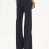 Pantalones sastre acampanados de lana elástica Pantalones sastre acampanados de lana elástica