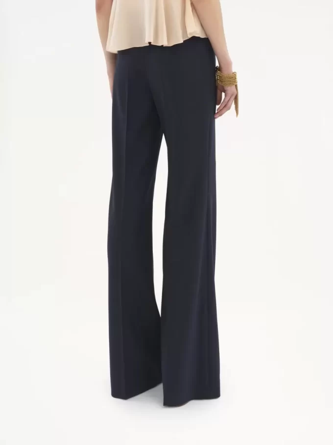 Pantalones sastre acampanados de lana elástica Pantalones sastre acampanados de lana elástica