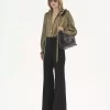 Pantalones sastre acampanados de lana grain de poudre Pantalones sastre acampanados de lana grain de poudre