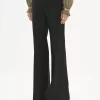 Pantalones sastre acampanados de lana grain de poudre Pantalones sastre acampanados de lana grain de poudre