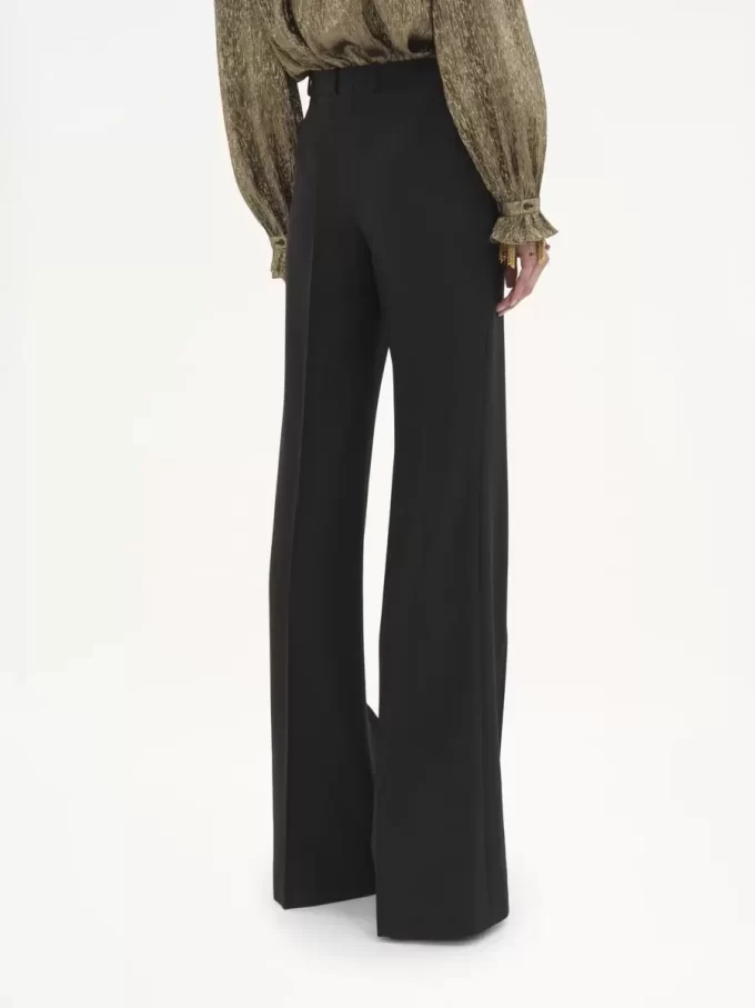Pantalones sastre acampanados de lana grain de poudre Pantalones sastre acampanados de lana grain de poudre