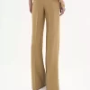 Pantalones sastre acampanados de lana grain de poudre Pantalones sastre acampanados de lana grain de poudre