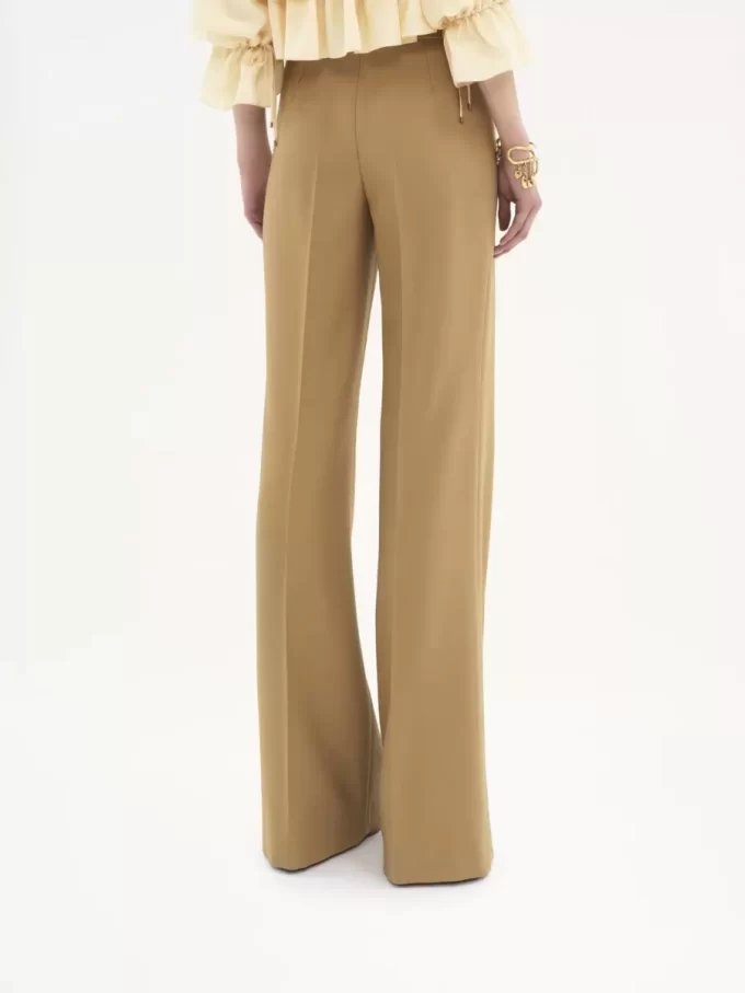 Pantalones sastre acampanados de lana grain de poudre Pantalones sastre acampanados de lana grain de poudre