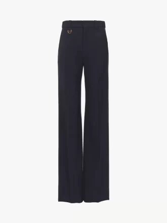Pantalones sastre de estilo juvenil en lana elástica