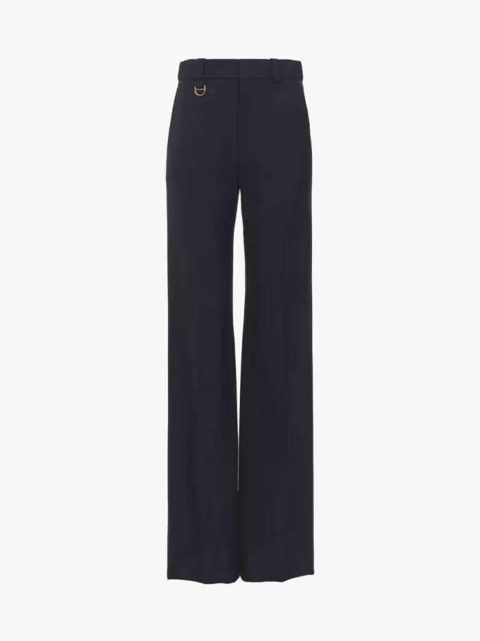 Pantalones sastre de estilo juvenil en lana elástica